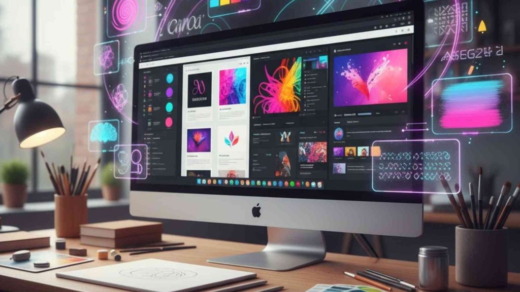 AI graphic design tools creative workspace for freelance designers 2025